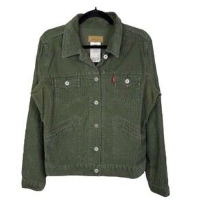 Vintage 2009 Levi's Corduroy Jacket Trucker Y2k Medium Olive Green